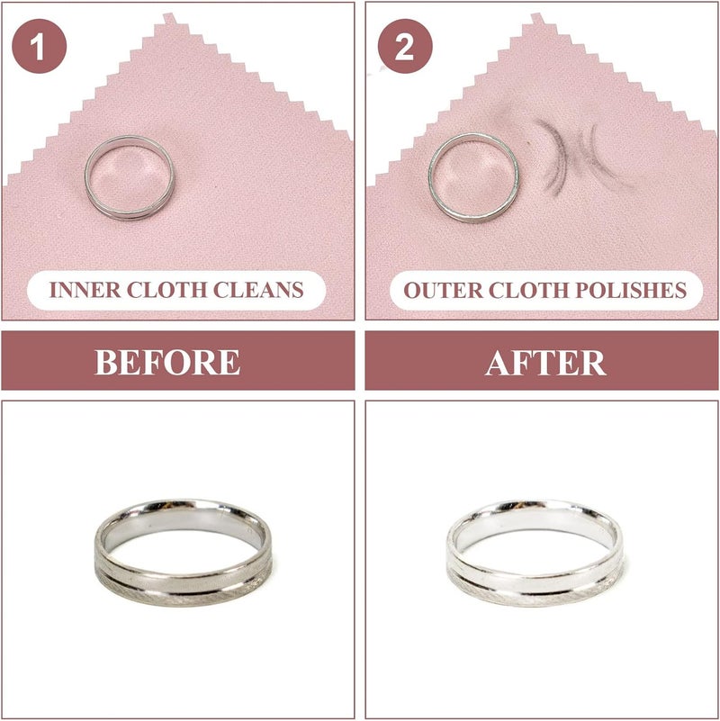 PINGMIC 60PCS Jewelry Cleaning Cloth, Professional Polishing Cloth Individually Wrapped, Pink Silver Polishing Cloth for Jewelry Sterling Silver Gold Platinum Watch Coins and More (3.15" x 3.15") - Image 4